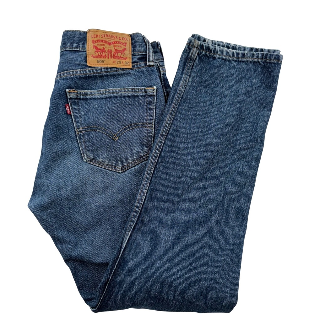 Vtg Levis 505 Jeans Mens 29x32 Blue Regular Fit Straight Leg Denim Pants 90s